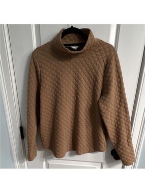 J. Crew Quilted Camel Turtleneck Sweater